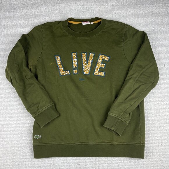 Vintage Lacoste Live Paris Men`s Size 6 Jumper Khaki (Stained read) - Picture 1 of 16